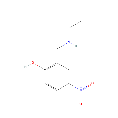 2-[(Ethylamino)methyl]-4-nitrophenol (CAS: 71130-60-4) - Chemical Structure and Molecular Formula 