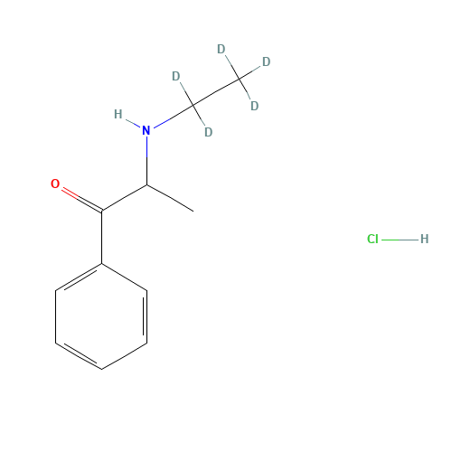 2-(Ethylamino)propiophenone-d5 Hydrochloride (CAS: 1189879-32-0) - Chemical Structure and Molecular Formula 
