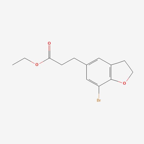 Ethyl 3-(7-Bromo-2,3-dihydro-1-benzofuran-5-yl)propanoate (CAS: 196597-67-8) - Chemical Structure and Molecular Formula 