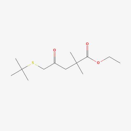Ethyl 5-tert-Butylthio-2,2-dimethyl-4-oxopentanoate (CAS: 136558-13-9) - Chemical Structure and Molecular Formula 