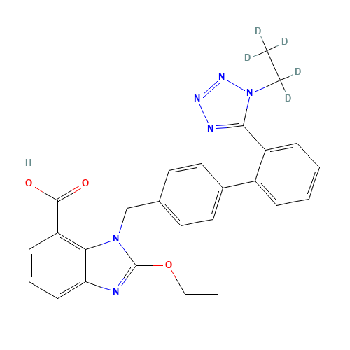 1H-1-Ethyl-d5 Candesartan (CAS: 1246818-70-1) - Chemical Structure and Molecular Formula 