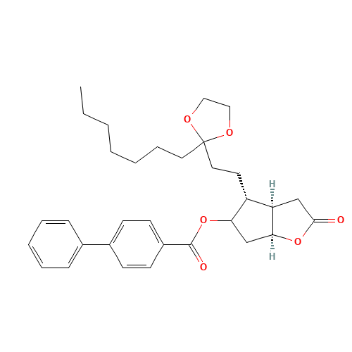 (3aR,4R,5R,6aS)-4-[3-(Ethyleneketal)decanyl]hexahydro-5-hydroxy-2H-cyclopenta[b]furan-2-one 5-(4-Phenylbenzoate) (CAS: 120396-31-8) - Related Chemical Product