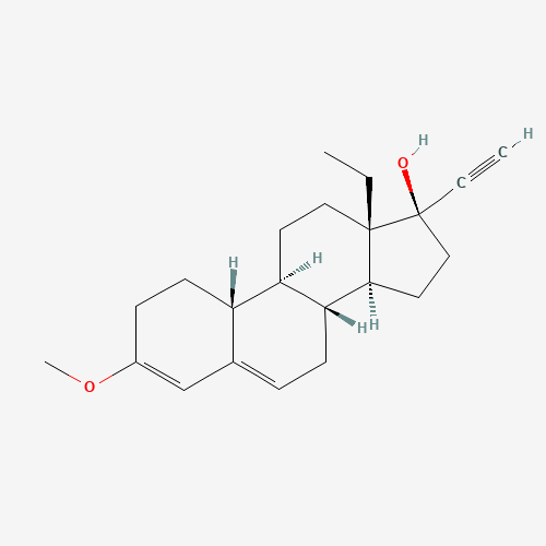 (17a)-13-Ethyl-3-methoxy-18,19-dinorpregna-3,5-dien-20-yn-17-ol (CAS: 176254-10-7) - Chemical Structure and Molecular Formula 