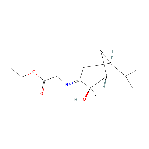 (+)-(1R,2R,5R)--Ethyl [(2-Hydroxypinan-3-ylene)amino]acetate (CAS: 90473-01-1) - Chemical Structure and Molecular Formula 