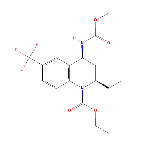 (2R,4S)-2-Ethyl-4-methoxycarbonylamino-6-trifluoromethyl-3,4-dihydro-2H-quinoline-1-carboxylic Acid Ethyl Ester (CAS: 474645-94-8) - Related Chemical Product