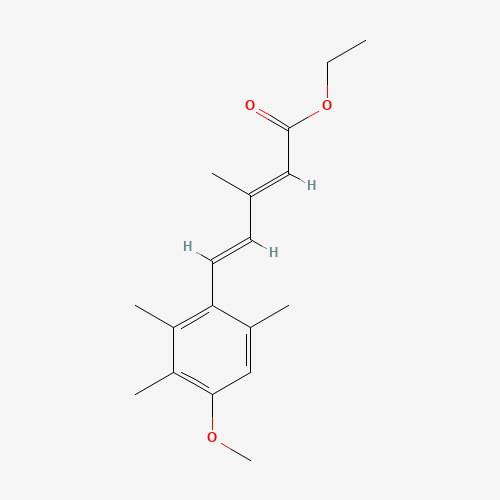 Ethyl-5-(4-methoxy-2,3,6-trimethylphenyl)-3-methyl-2,4-pentadienoate (CAS: 167637-41-4) - Chemical Structure and Molecular Formula 