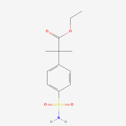 Ethyl 2-Methyl-2-(4-sulfamoylphenyl)propionate chemical structure Ethyl 2-Methyl-2-(4-sulfamoylphenyl)propionate (CAS: 374067-94-4) - Chemical Structure and Molecular Formula