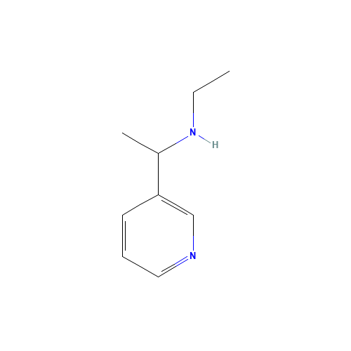 N-Ethyl-a-methyl-3-pyridinemethanamine (CAS: 5746-54-3) - Chemical Structure and Molecular Formula 