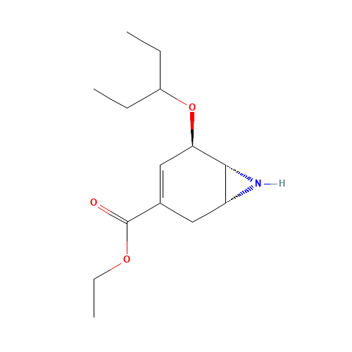 (1R,5R,6R)-5-(1-Ethylpropoxy)-7-azabicyclo[4.1.0]hept-3-ene-3-carboxylic Acid Ethyl Ester (CAS: 204255-02-7) - Chemical Structure and Molecular Formula 
