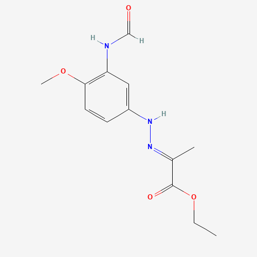 Ethyl Pyruvate-3-formylamino-4-methoxyphenylhydrazone (CAS: 107575-59-7) - Chemical Structure and Molecular Formula 