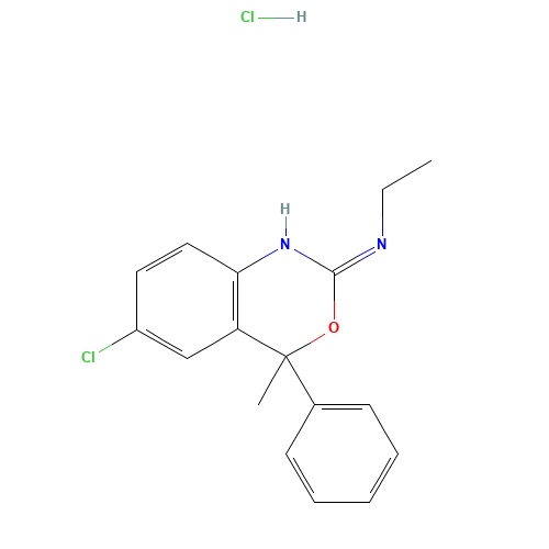 Etifoxine Hydrochloride (CAS: 56776-32-0) - Chemical Structure and Molecular Formula 
