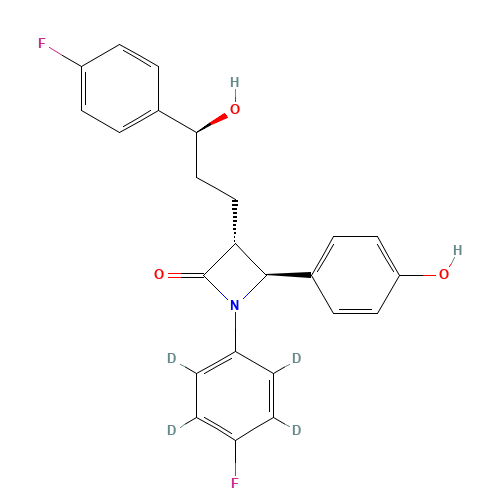 Ezetimibe-d4 (CAS: 1093659-90-5) - Chemical Structure and Molecular Formula 
