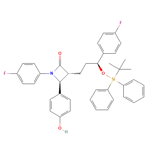 Ezetimibe Hydroxy tert-Butyldiphenylsilyl Ether (CAS: 1217748-67-8) - Chemical Structure and Molecular Formula 