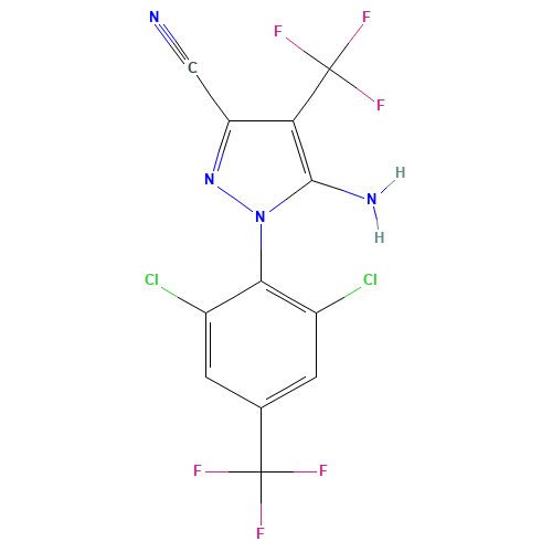 Fipronil Desulfinyl (CAS: 205650-65-3) - Chemical Structure and Molecular Formula 