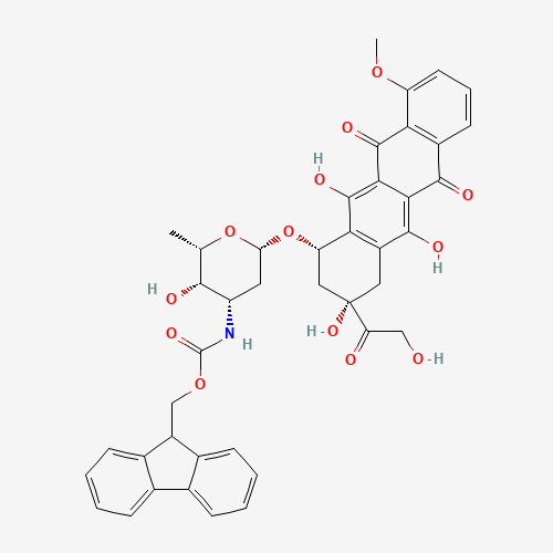 N-(9-Fluorenylmethoxycarbonyl) Doxorubicin (CAS: 136582-53-1) - Chemical Structure and Molecular Formula 