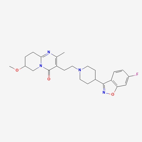 3-[2-[4-(6-Fluoro-1,2-benzisoxazol-3-yl)-1-piperidinyl]ethyl]-6,7,8,9-tetrahydro-7-methoxy-2-methyl-4H-pyrido[1,2-a]pyrimidin-4-one (CAS: 130049-83-1) - Related Chemical Product