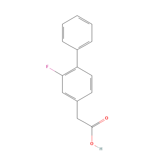 (2-Fluoro-4-biphenyl)acetic Acid (CAS: 5001-96-7) - Chemical Structure and Molecular Formula 