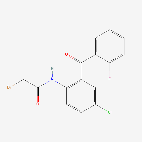 N-[2-(2-Fluorophenyl)-4-chlorophenyl-2-bromoacetamide chemical structure N-[2-(2-Fluorophenyl)-4-chlorophenyl-2-bromoacetamide (CAS: 1584-62-9) - Chemical Structure and Molecular Formula