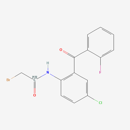 N-[2-(2-Fluorophenyl)-4-chlorophenyl-2-bromoacetamide-13C1 (CAS: 1189420-49-2) - Related Chemical Product