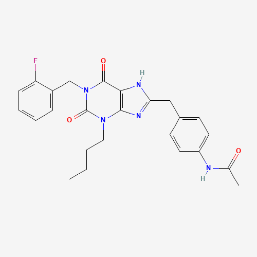N-[4-[1-(2-Fluorobenzyl)-3-butyl-2,6-dixo-2,3,6,7-tetrahydro-1H-purin-8-ylmethyl]phenyl]acetamide (CAS: 628279-07-2) - Related Chemical Product