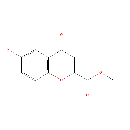 rac-6-Fluoro-3,4-dihydro-4-oxo-2H-1-benzopyran-2-carboxylic Acid Methyl Ester (CAS: 134102-10-6) - Chemical Structure and Molecular Formula 