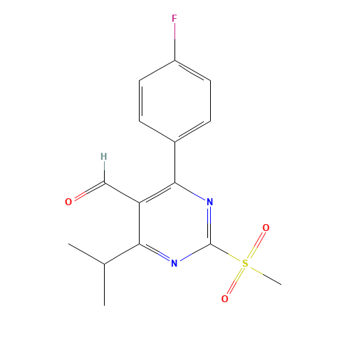 4-(4-Fluorophenyl)-5-formyl-6-isopropyl-2-methylsulfonylpyrimidine (CAS: 849470-61-7) - Chemical Structure and Molecular Formula 