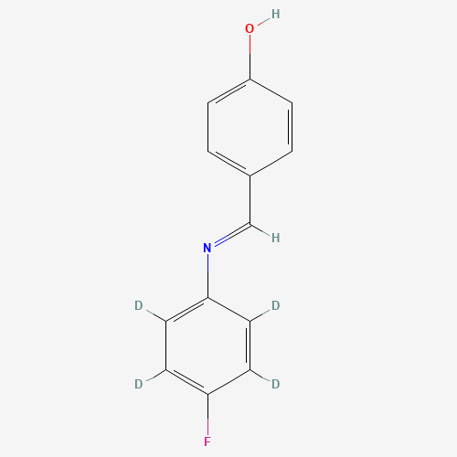 4-{[(p-Fluorophenyl)imino]methyl}phenol-d4 (CAS: 1185243-77-9) - Chemical Structure and Molecular Formula 