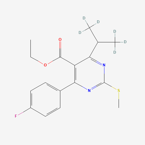 [4-(4-Fluorophenyl)-6-(1-methylethyl)-2-(methylsulfinyl)-5-pyrimidinyl]-ethyl Ester-d6 (CAS: 1189487-47-5) - Chemical Structure and Molecular Formula 
