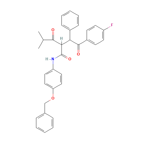 2-[2-(4-Fluorophenyl)-2-oxo-1-phenyl-ethyl]-4-methyl-3-oxo-pentanoic Acid, (4-Benzyloxy-phenyl)-amide (CAS: 163217-67-2) - Related Chemical Product
