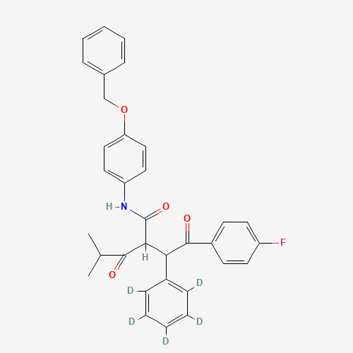 2-[2-(4-Fluorophenyl)-2-oxo-1-phenyl-d5-ethyl]-4-methyl-3-oxo-pentanoic Acid, (4-Benzyloxy-phenyl)-amide (CAS: 1020719-44-1) - Related Chemical Product