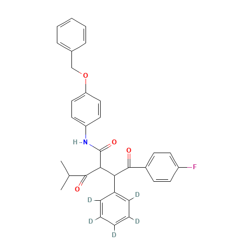 2-[2-(4-Fluorophenyl)-2-oxo-1-phenyl-d5-ethyl]-4-methyl-3-oxo-pentanoic Acid, (4-Benzyloxy-phenyl)-amide (CAS: 1020719-44-1) - Related Chemical Product