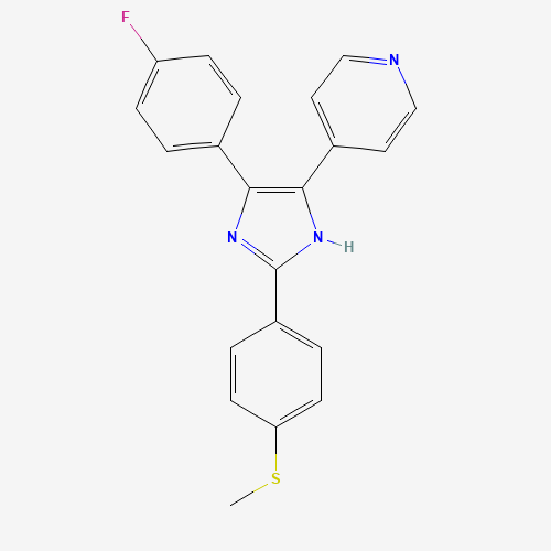 4-[4-(4-Fluorophenyl)-2-[4-(methylthio)phenyl]-1H-imidazol-5-yl]pyridine (CAS: 152121-44-3) - Chemical Structure and Molecular Formula 