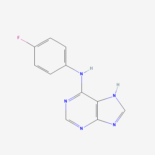 (4-Fluorophenyl)(9H-purin-6-yl)amine (CAS: 73663-95-3) - Chemical Structure and Molecular Formula 