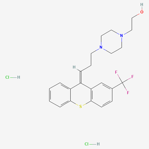 2-(4-{3-[2-(Trifluoromethyl)-9H-thioxanthen-9-ylidene]propyl}-1-piperazinyl)ethanol dihydrochloride (CAS: 2413-38-9) - Chemical Structure and Molecular Formula 