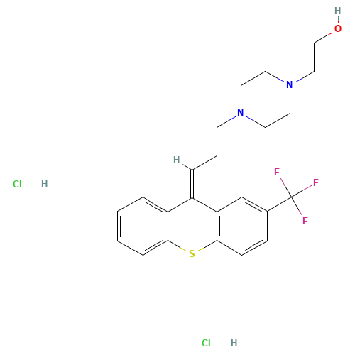 2-(4-{3-[2-(Trifluoromethyl)-9H-thioxanthen-9-ylidene]propyl}-1-piperazinyl)ethanol dihydrochloride (CAS: 2413-38-9) - Related Chemical Product