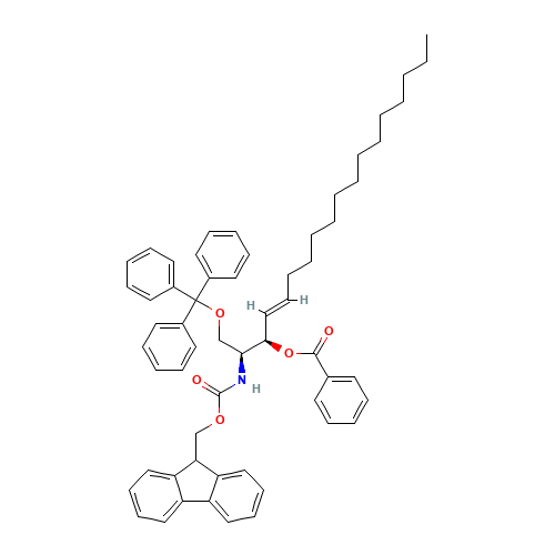 Fmoc-3-benzoyl-1-triphenylmethyl-erythro-sphingosine (CAS: 676485-57-7) - Chemical Structure and Molecular Formula 