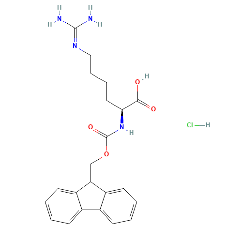 Fmoc-L-Homoarginine Hydrochloride Salt (CAS: 208174-14-5) - Chemical Structure and Molecular Formula 