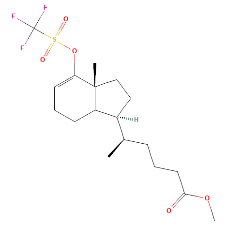 2,3,3a,6,7,7a-Hexahydro-5',7a-dimethyl-4-hydroxy-indene-(1R)-1'-pentanoic Acid Methyl Ester 4-O-Trifluoromethanesulfonate (CAS: 145372-34-5) - Related Chemical Product