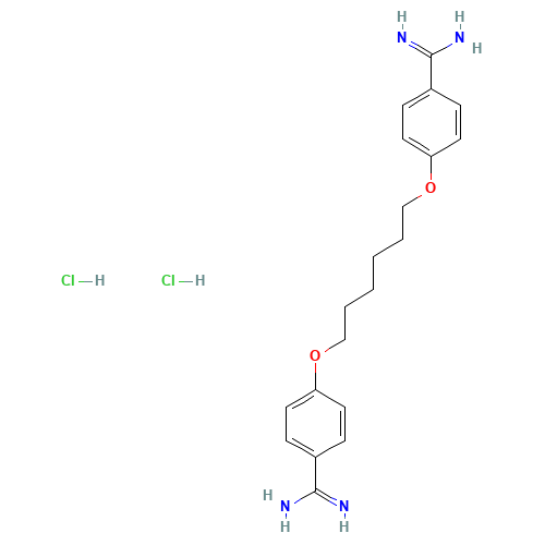 Hexamidine Dihydrochloride (CAS: 50357-46-5) - Chemical Structure and Molecular Formula 