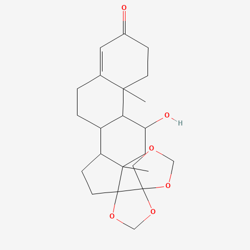 11b-Hydroxy-17,20:20,21-bis(methylenedioxy)pregn-4-en-3-one (CAS: 807-05-6) - Chemical Structure and Molecular Formula 