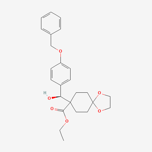 8-[(S)-Hydroxy[4-benzyloxyphenyl]methyl]-1,4-dioxaspiro[4.5]decane-8-carboxylic Acid Ethyl Ester (CAS: 182227-19-6) - Related Chemical Product