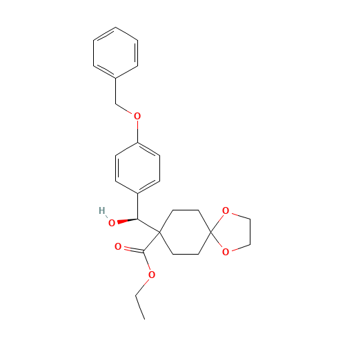 8-[(S)-Hydroxy[4-benzyloxyphenyl]methyl]-1,4-dioxaspiro[4.5]decane-8-carboxylic Acid Ethyl Ester (CAS: 182227-19-6) - Related Chemical Product