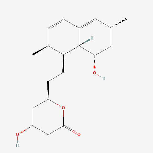 6(R)-[2-(8(S)-Hydroxy]-2(S),6(R)-dimethyl-1,2,6,7,8,8a(R)-hexahydro-1(S)-naphthyl]ethyl-4(R)-hydroxy-3,4,5,6-tetrahydro-2H-pyran-2-one (CAS: 79952-42-4) - Chemical Structure and Molecular Formula 