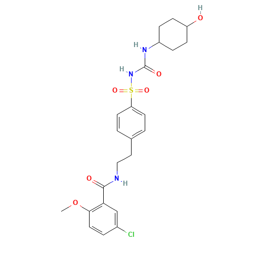 rac trans-4-Hydroxy Glyburide (CAS: 23155-00-2) - Chemical Structure and Molecular Formula 
