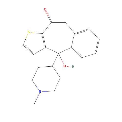 4-Hydroxy Ketotifen (CAS: 126939-27-3) - Chemical Structure and Molecular Formula 