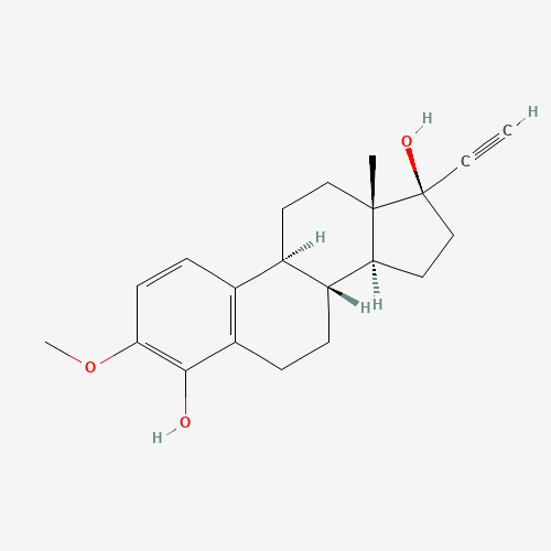 4-Hydroxy Mestranol (CAS: 65694-22-6) - Chemical Structure and Molecular Formula 