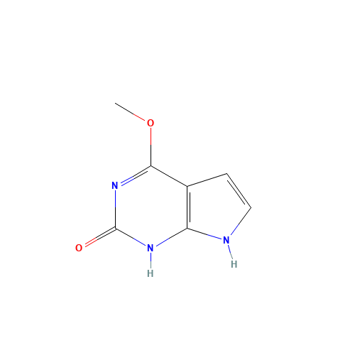 2-Hydroxy-6-methoxy-7-deazapurine (CAS: 887406-45-3) - Chemical Structure and Molecular Formula 