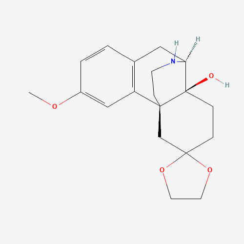 14-Hydroxy-3-methoxy-6-oxo-morphinan 6-Ethylene Ketal (CAS: 1612-45-9) - Chemical Structure and Molecular Formula 