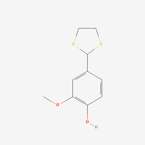 2-(4-Hydroxy-3-methoxyphenyl)-1,3-dithiolane (CAS: 22068-62-8) - Chemical Structure and Molecular Formula 