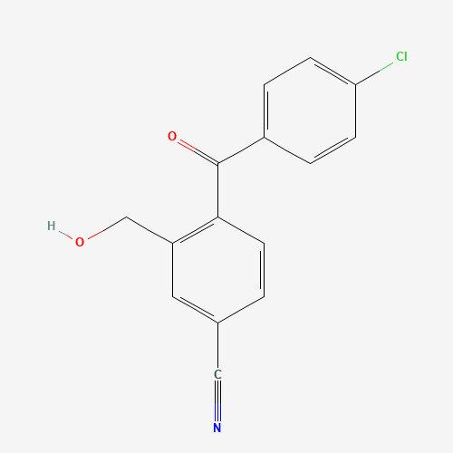 2-Hydroxymethyl-4-cyano-4'-chloro-benzophenone (CAS: 1076198-25-8) - Chemical Structure and Molecular Formula 